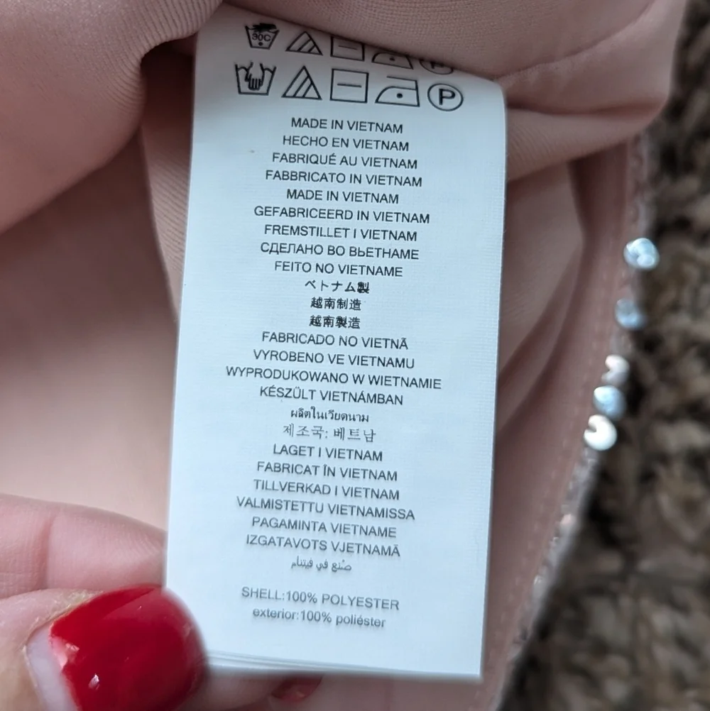 Michael Kors Pink Zebra Sequin Top XS Party Cocktail Blouse